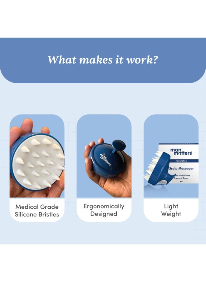 مان ماترز فرشاة تدليك فروة الرأس والشعر من مان ماترز | شعيرات سيليكون ناعمة لتنظيف عميق لفروة الرأس | تقشر فروة الرأس وتحفزها | تقلل من قشرة الرأس والحكة | خفيفة الوزن ومريحة في الاستخدام - Image 2